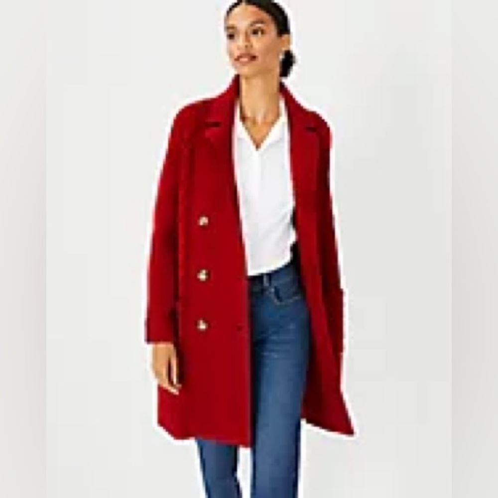 Ann Taylor Red Cardigan Sweater